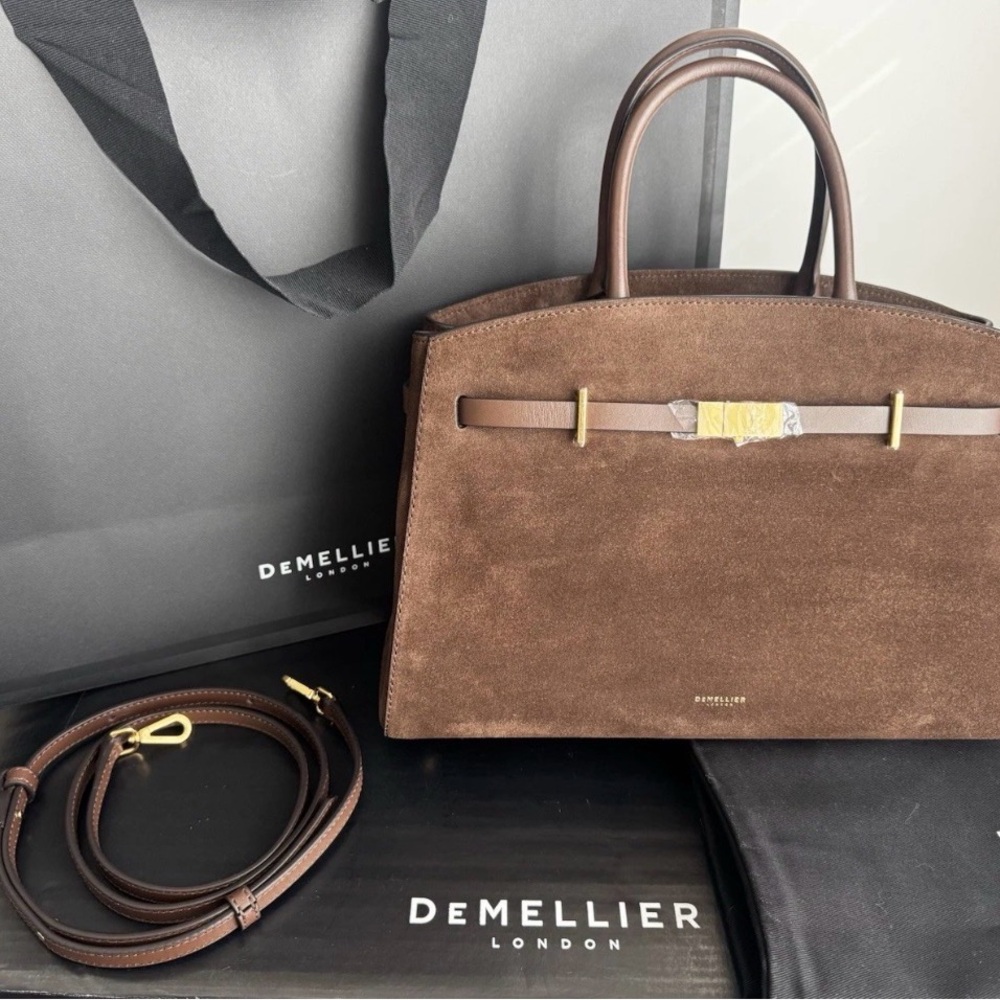 Demellier The Midi Hudson  Mocha Suede & Mocha Smooth - Picture 7 of 9